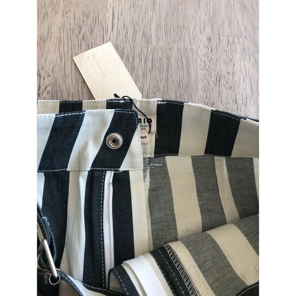 Uniq Gray and White Striped Pants with Grommet Belt - S - Picture 6 of 7